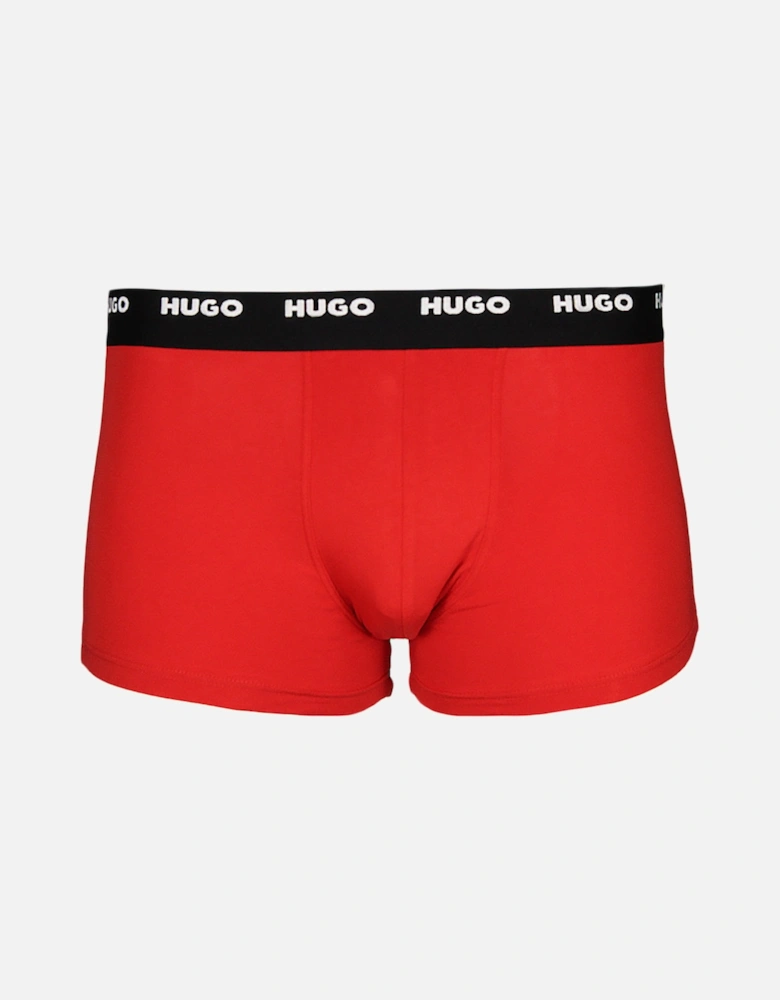 5-Pack Boxer Trunks, Black/Blue/Red