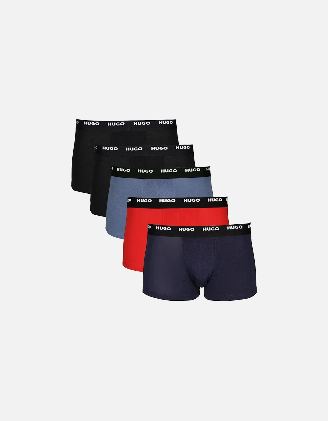 5-Pack Boxer Trunks, Black/Blue/Red, 7 of 6