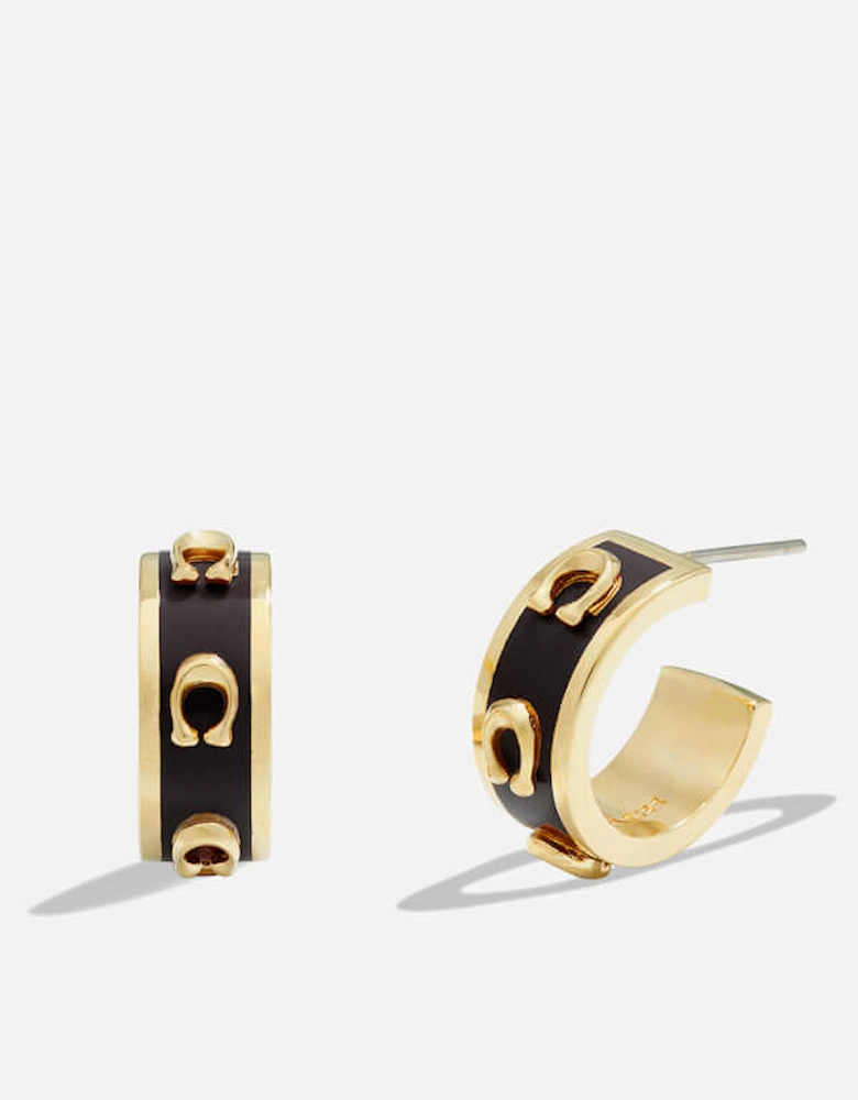 C Gold-Tone Huggie Earrings