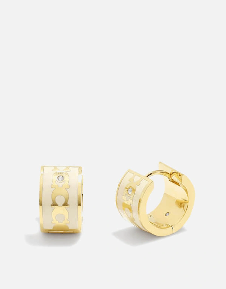 C Huggie Gold-Tone Earrings