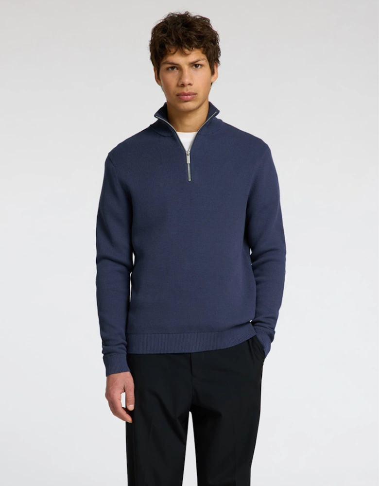 Homme Dane Long Sleeve Knit Structure Half Zip Pullover Oceana