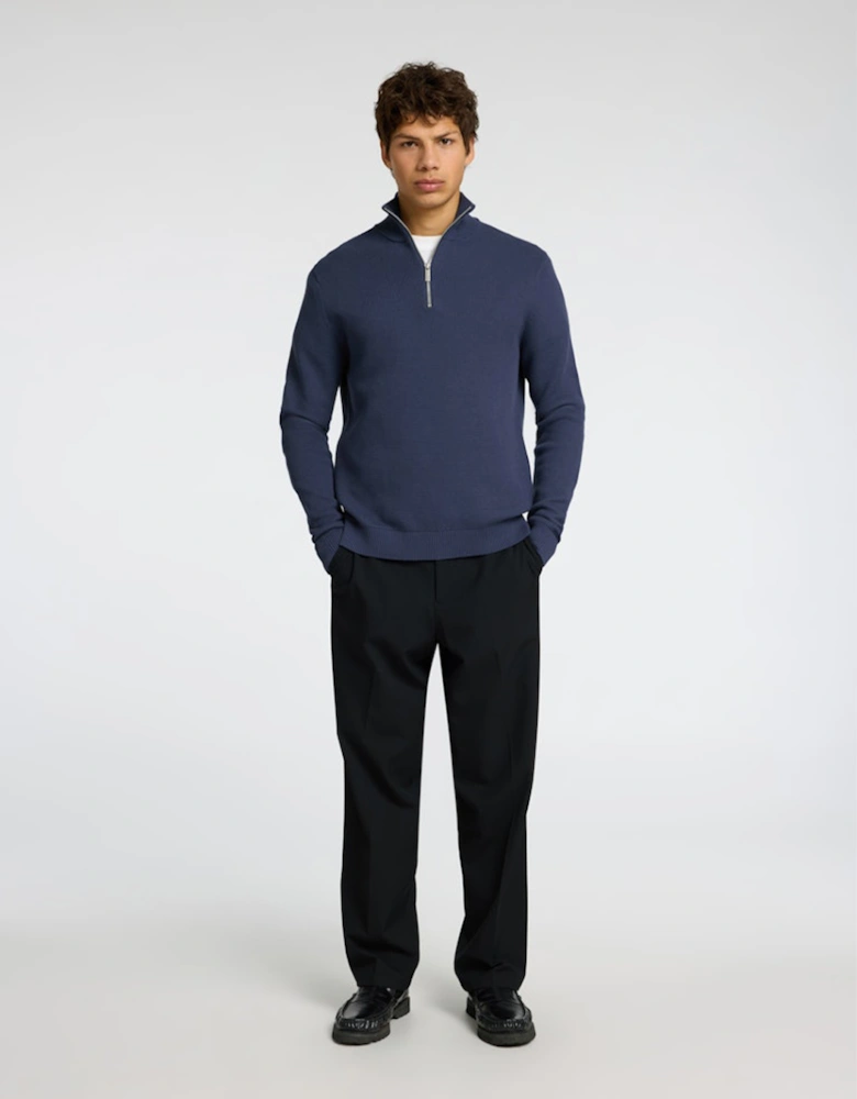 Homme Dane Long Sleeve Knit Structure Half Zip Pullover Oceana