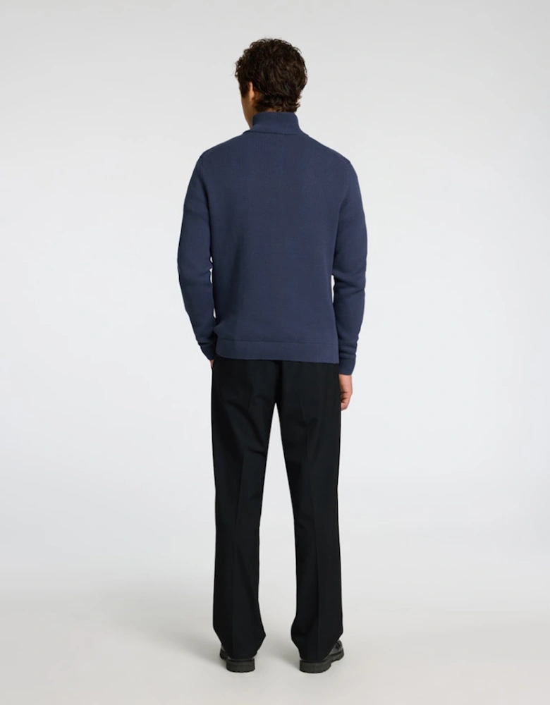 Homme Dane Long Sleeve Knit Structure Half Zip Pullover Oceana