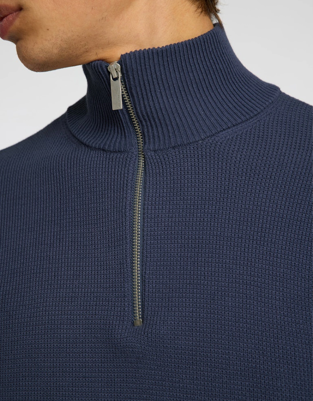 Homme Dane Long Sleeve Knit Structure Half Zip Pullover Oceana