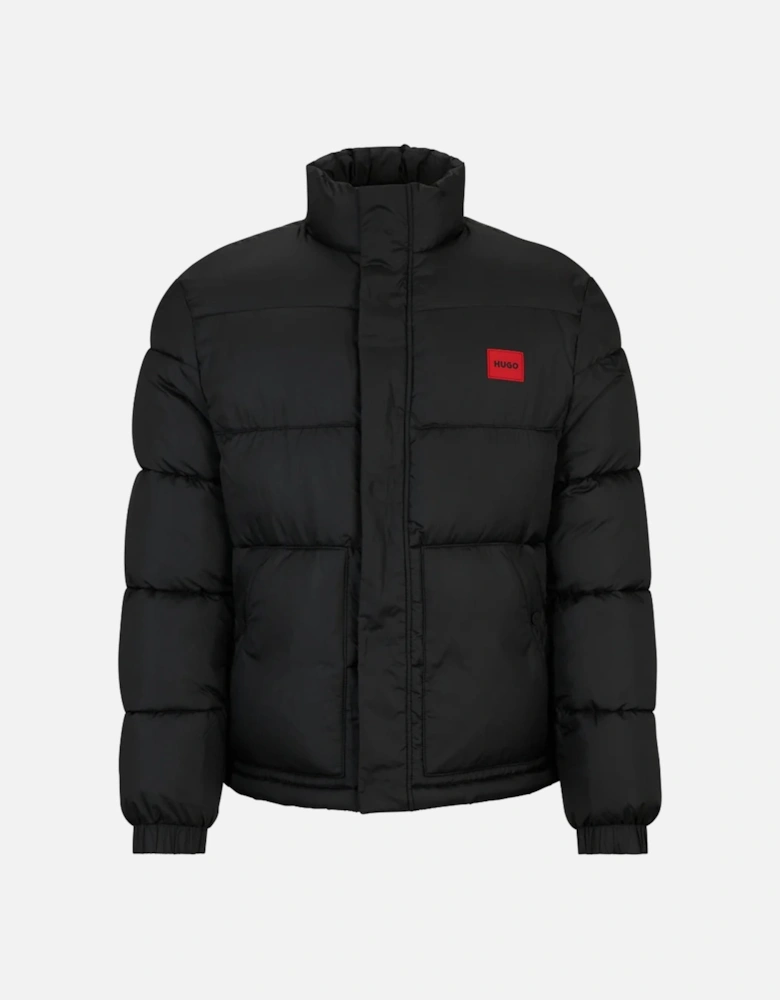 Red Patch Logo Coat in Black