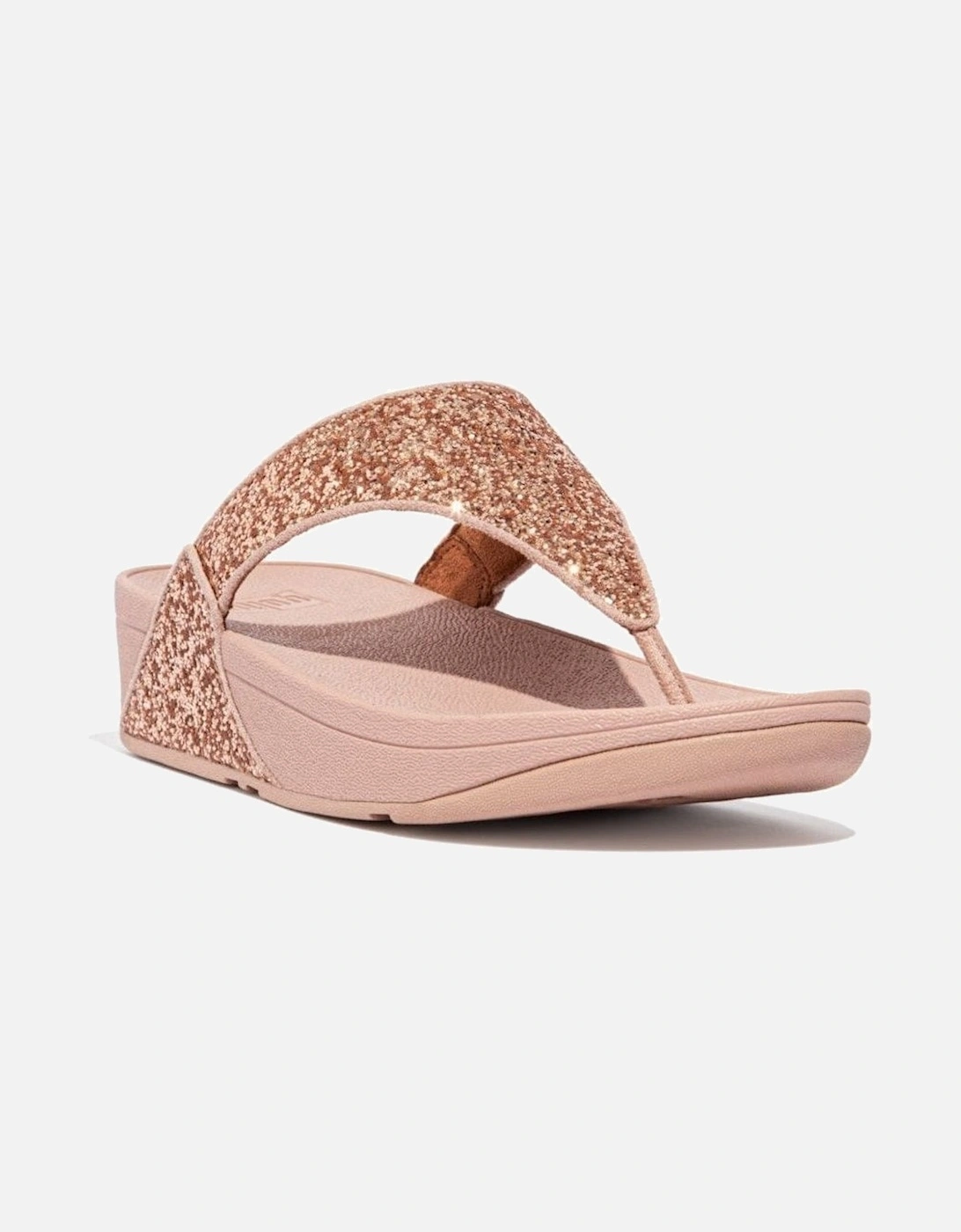 Lulu Glitter Toe Thong Rose Gold