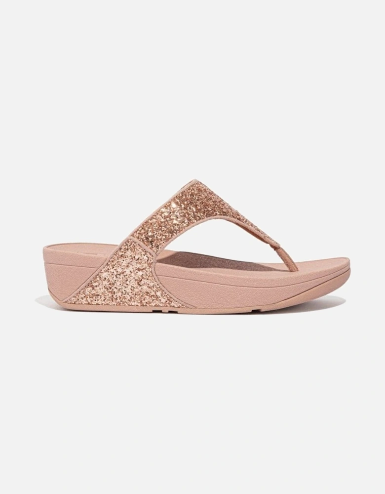 Lulu Glitter Toe Thong Rose Gold