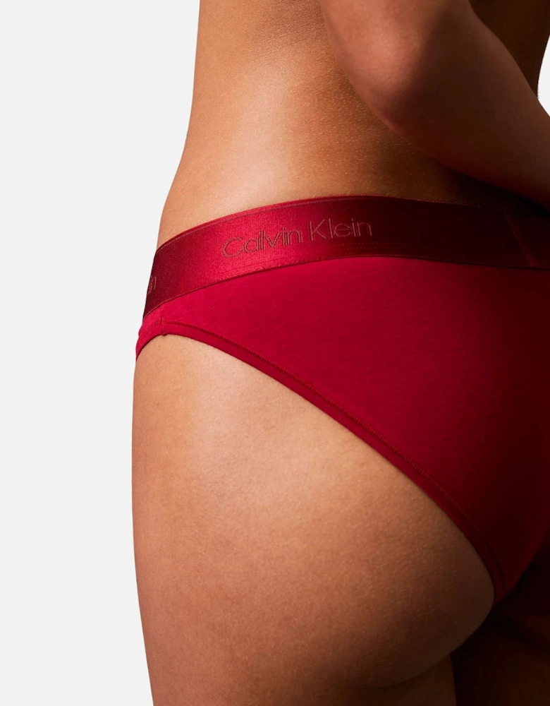 Luxe Logo Bikini Brief, Juneberry Red