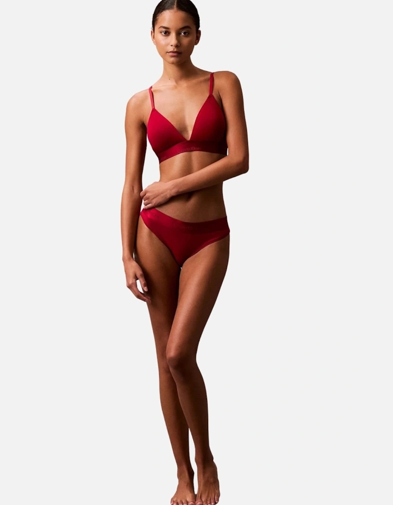 Luxe Logo Bikini Brief, Juneberry Red