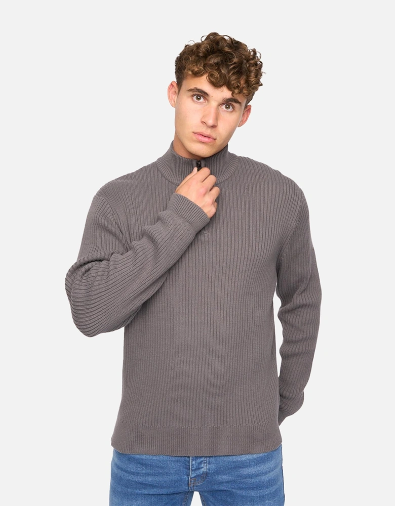 Mens Havaline Knitted Quarter Zip Pullover