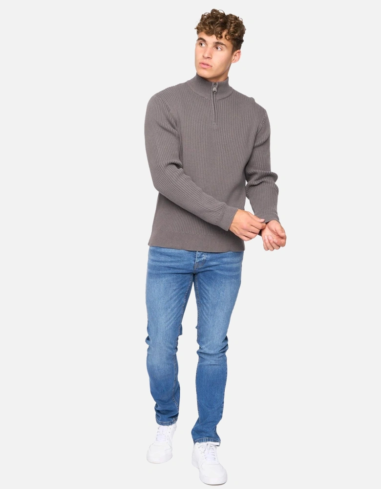 Mens Havaline Knitted Quarter Zip Pullover