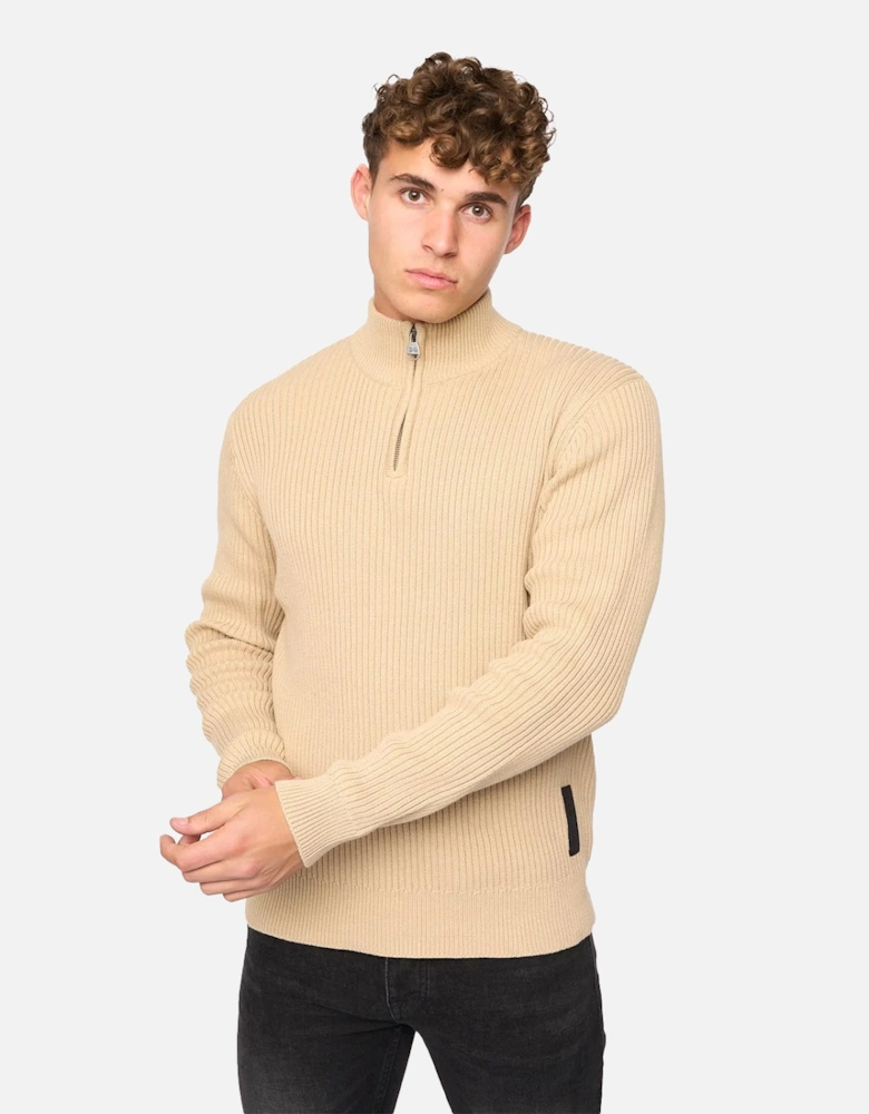 Mens Havaline Knitted Quarter Zip Pullover