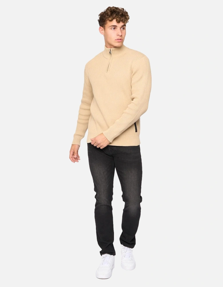 Mens Havaline Knitted Quarter Zip Pullover