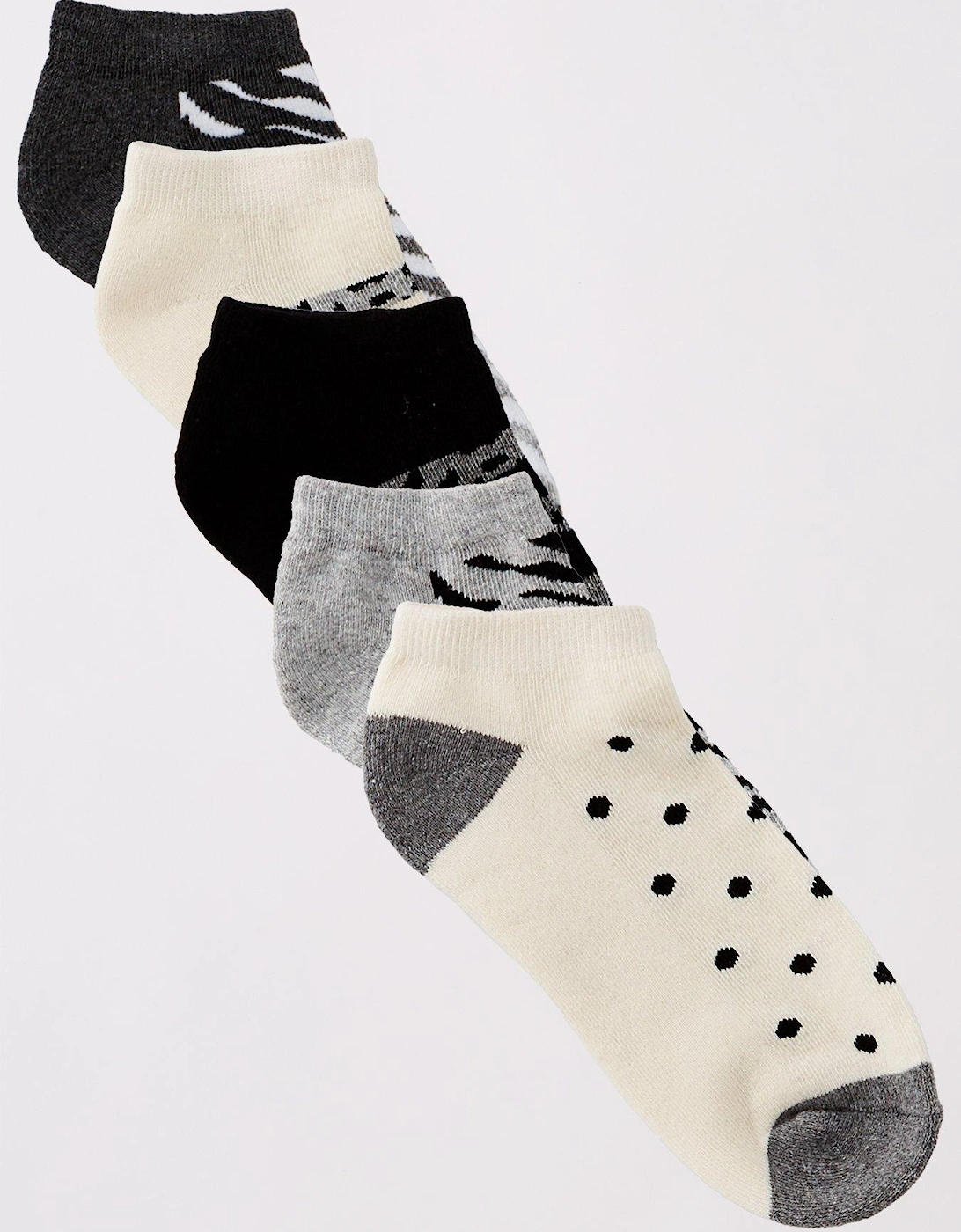 5Pk Print Mono Animal Trainer Liner Socks - Multi, 2 of 1