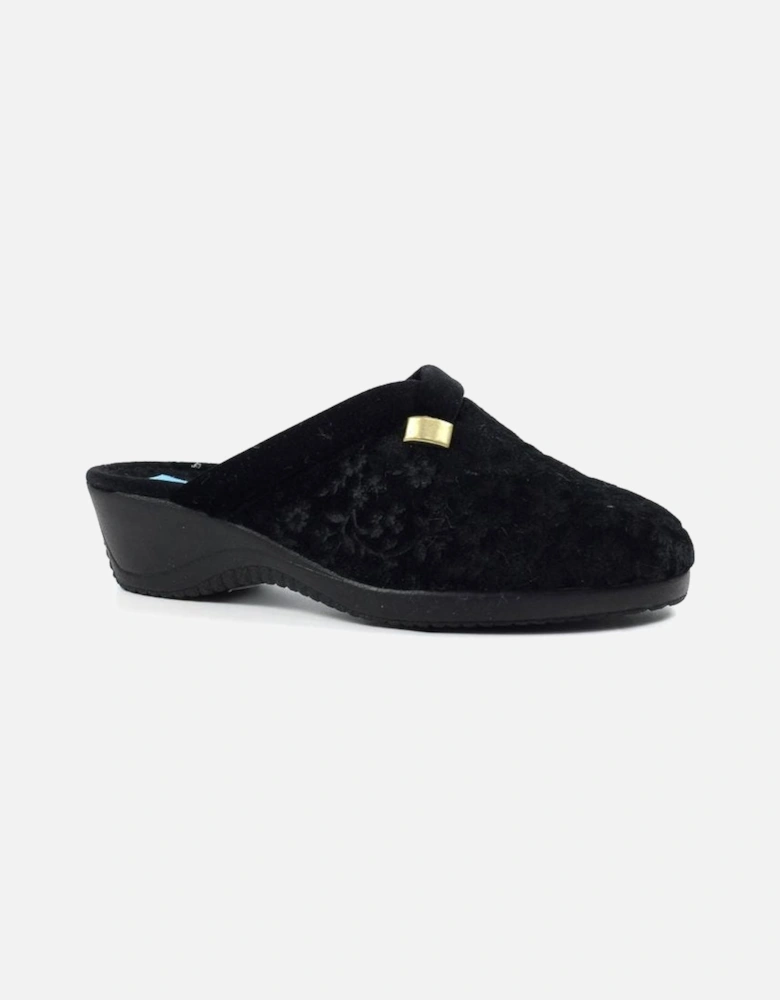 Amaretto Black Mule Slipper KLA223