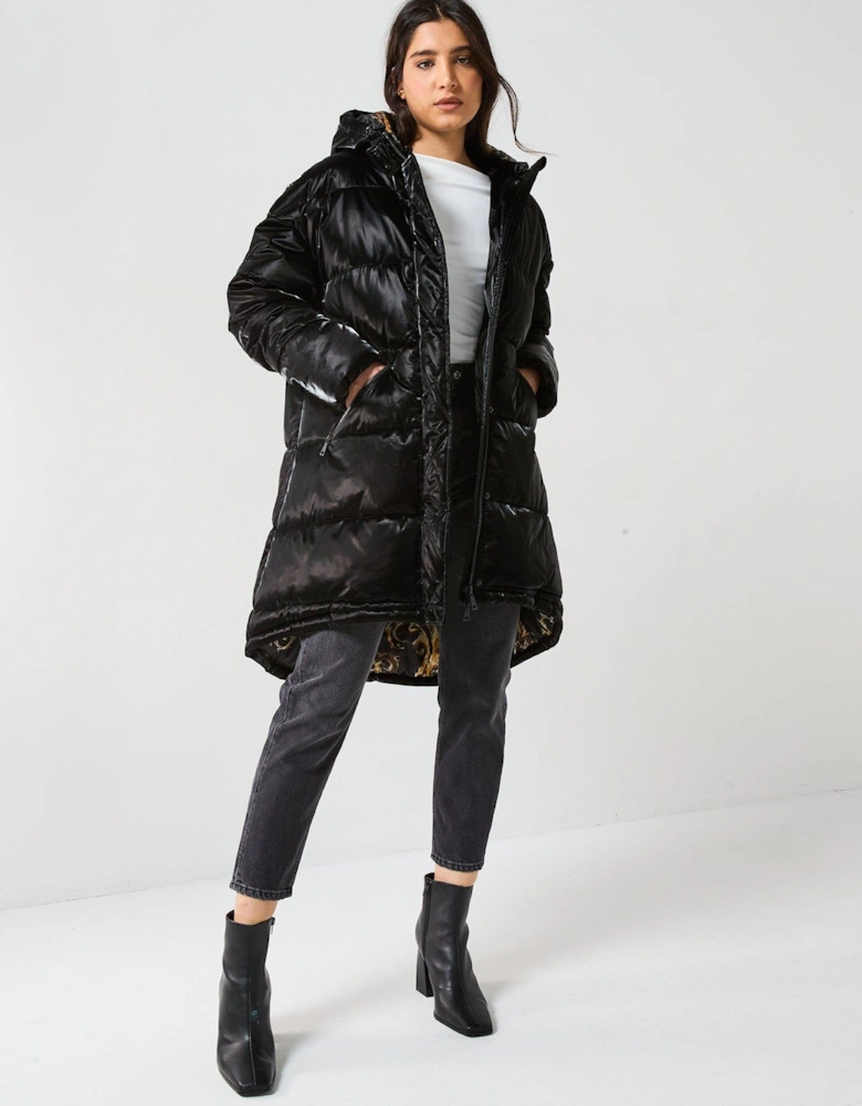 Velvet Padded Jacket - Black