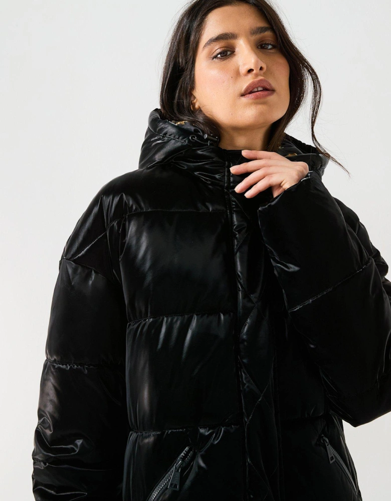 Velvet Padded Jacket - Black