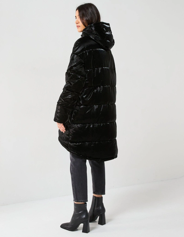 Velvet Padded Jacket - Black