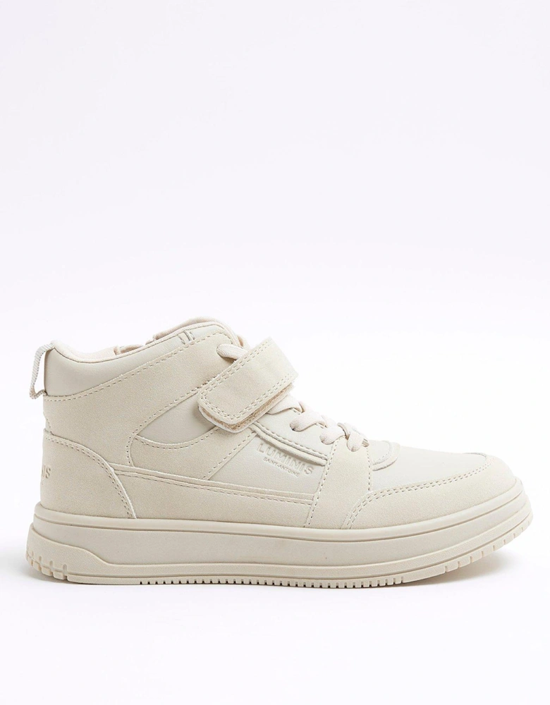 Boys Hi Top Trainers - Beige