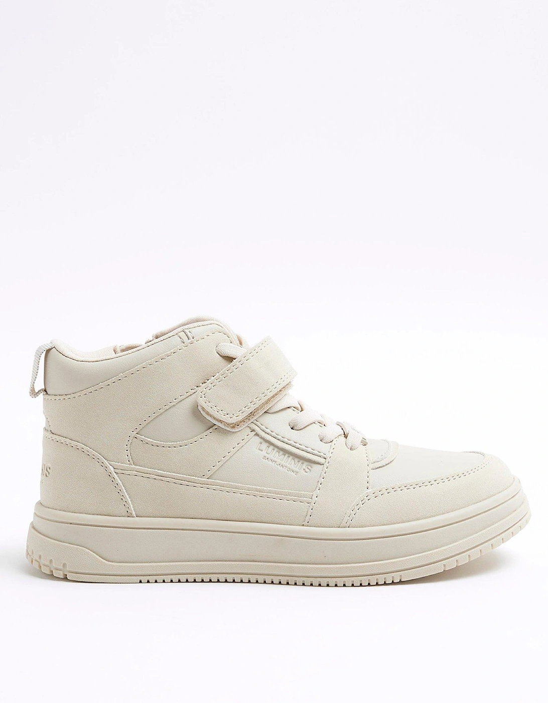 Boys Hi Top Trainers - Beige, 6 of 5