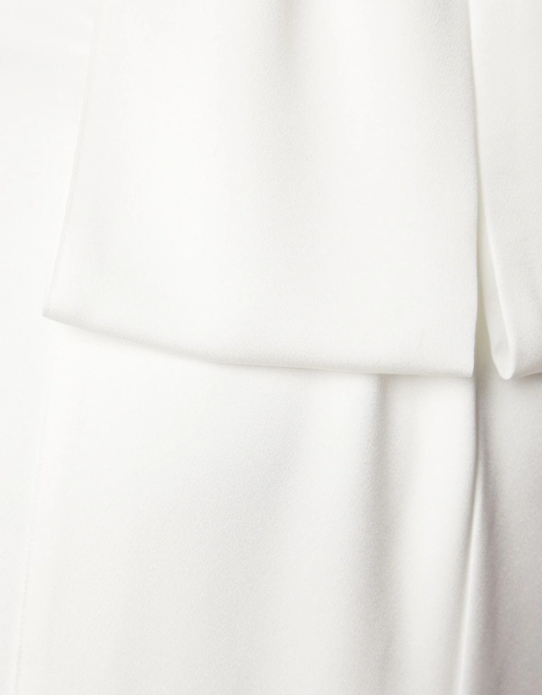 Structured Bow Back Detail Cape Wedding Dress