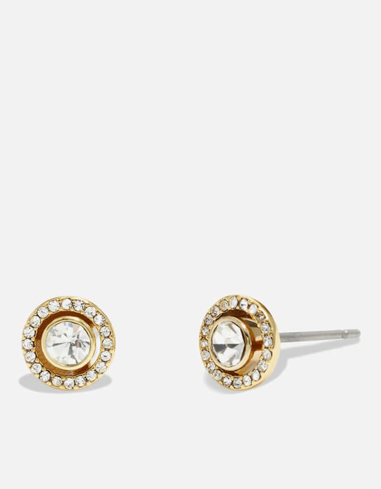 Halo Gold-Tone and Crystal Earrings