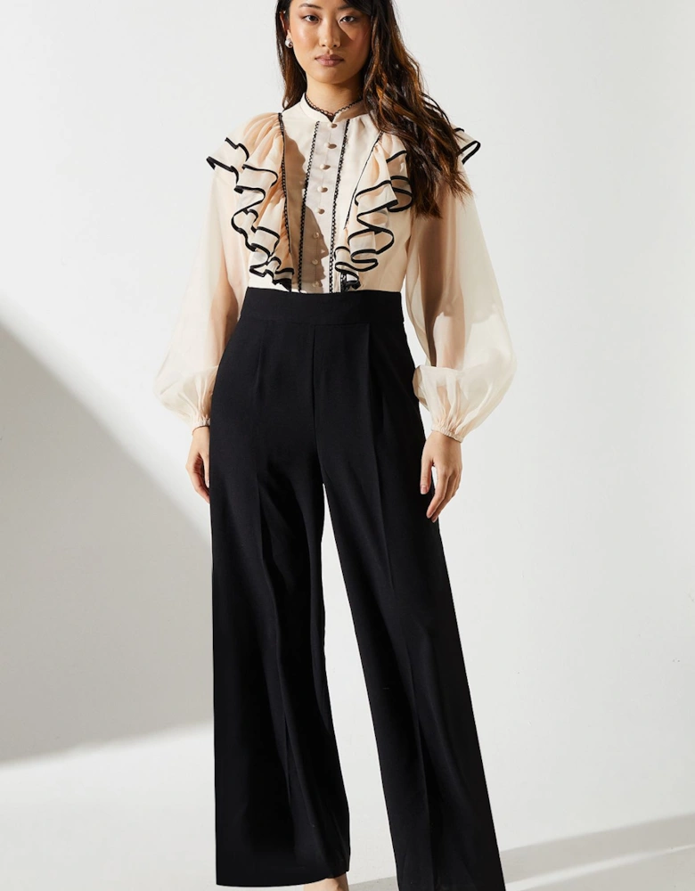 Ruffle Shirt Jumpsuit