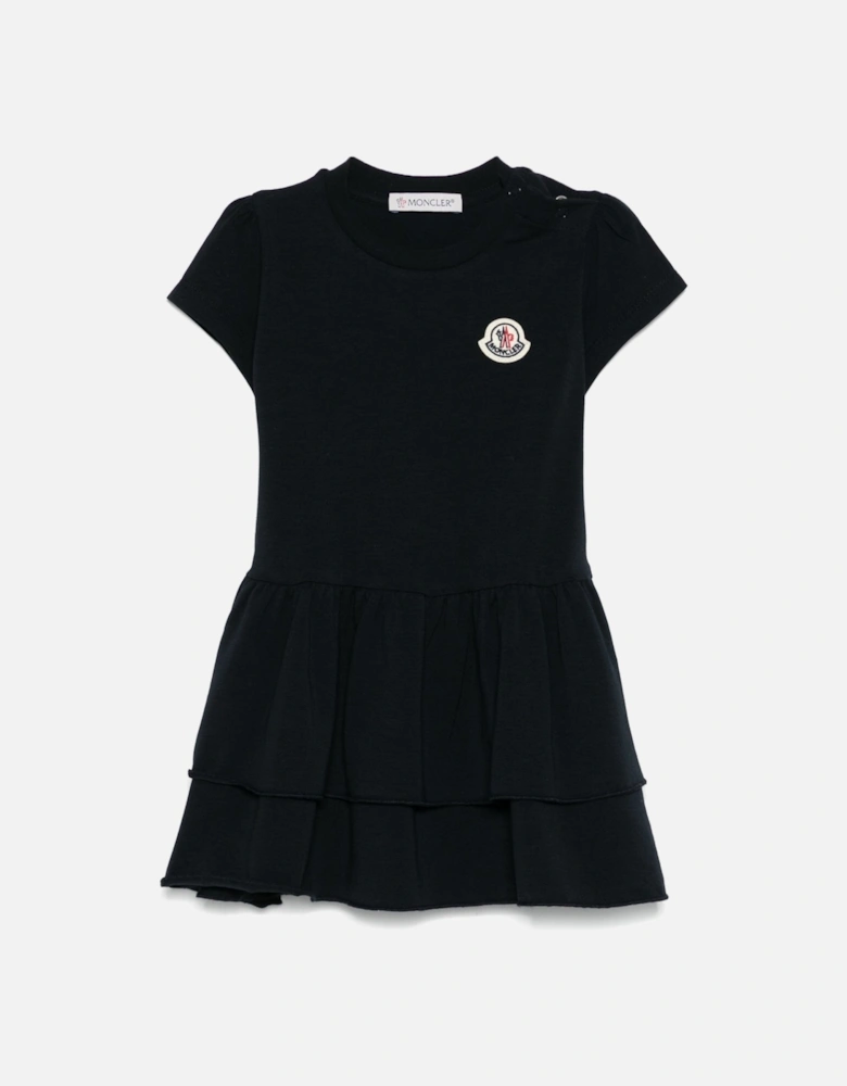 Baby Cotton Logo Dress Navy