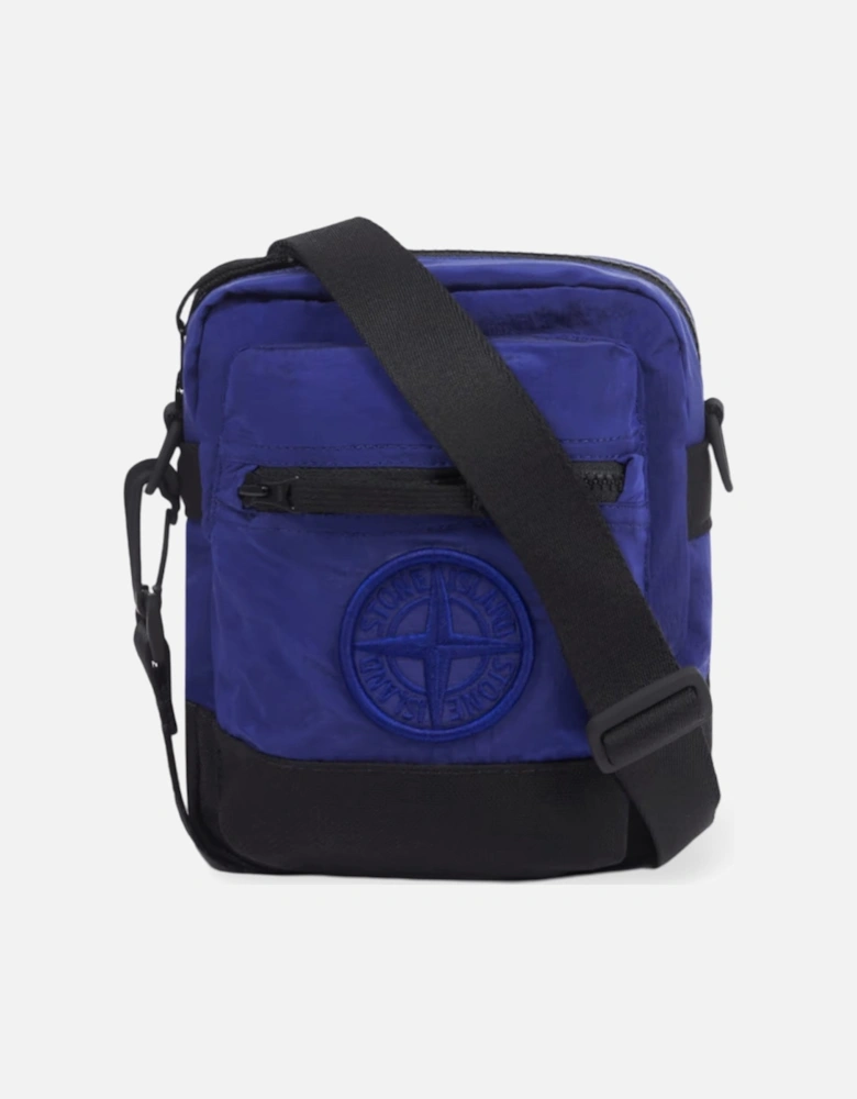 Nylon Metal Cross Body Bag Blue