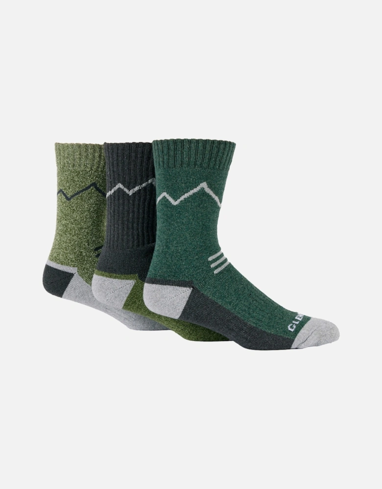 Glenmuir 3-Pack Cushioned Boot with Arch Support Green/Charcoal/Dark Green with Grey Detailing