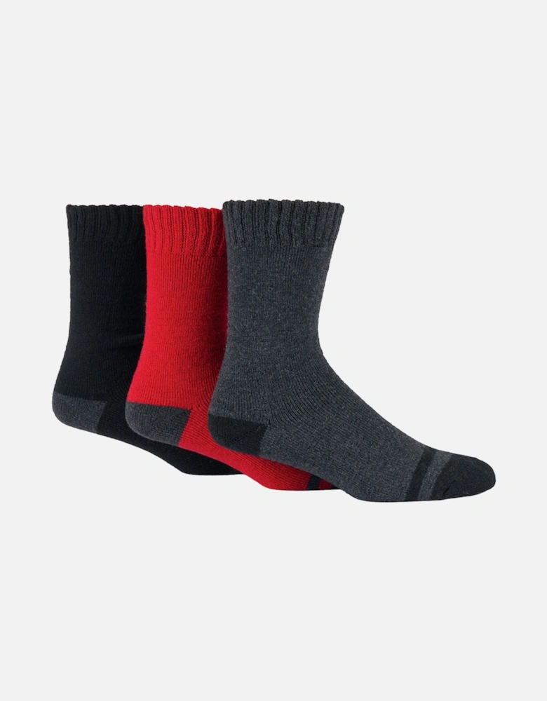 Glenmuir 3-Pack Cushioned Boot Black/Red/Charcoal