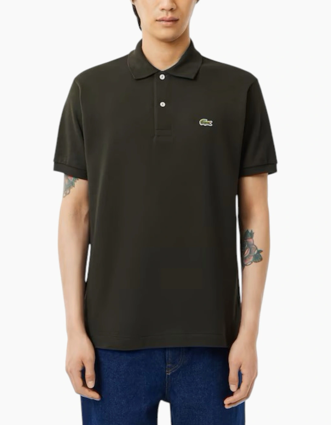 Men's Lacoste L1212 Mens Polo T Shirts Classic Fit Short Sleeve Casual Sports Golf Tee - Green - Size: 42