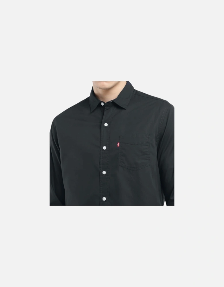 Mens Shirts Long Sleeve Black Soft Cotton Summer Button Down Collar Shirt