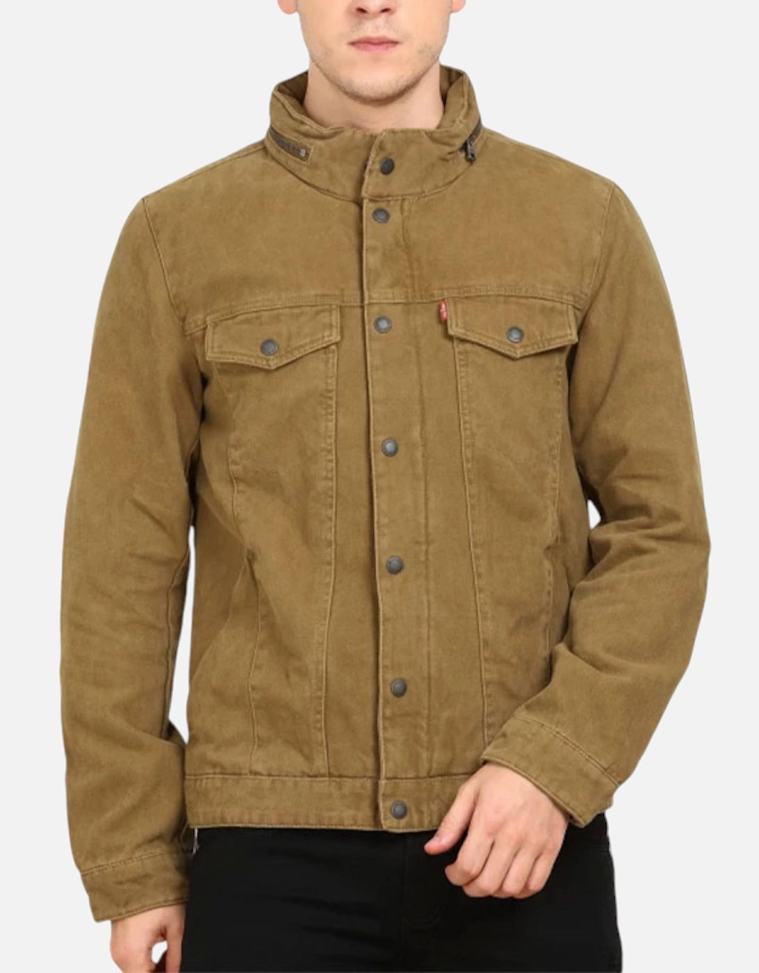 Levis Mens Trucker Jackets Hoodie Regular Fit Long Sleeve Canvas Coat Brown XL, 9 of 8