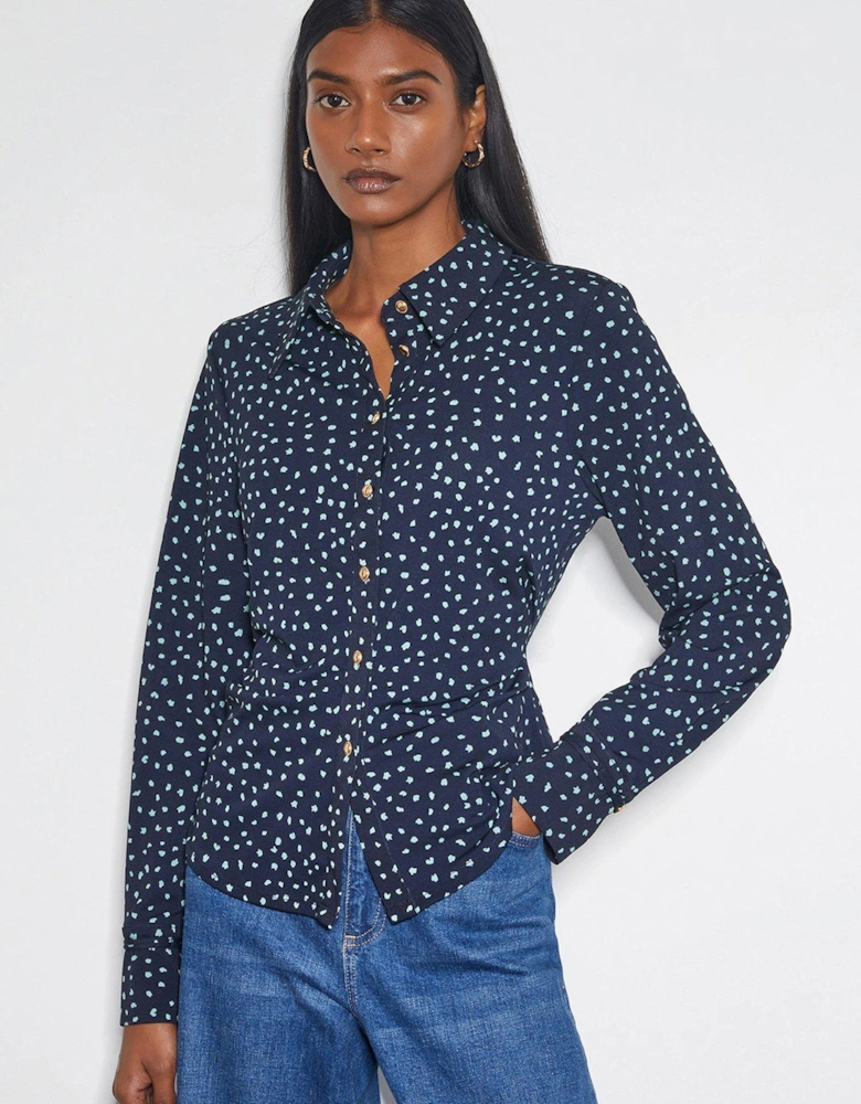 Novie Print Jersey Shirt - Navy