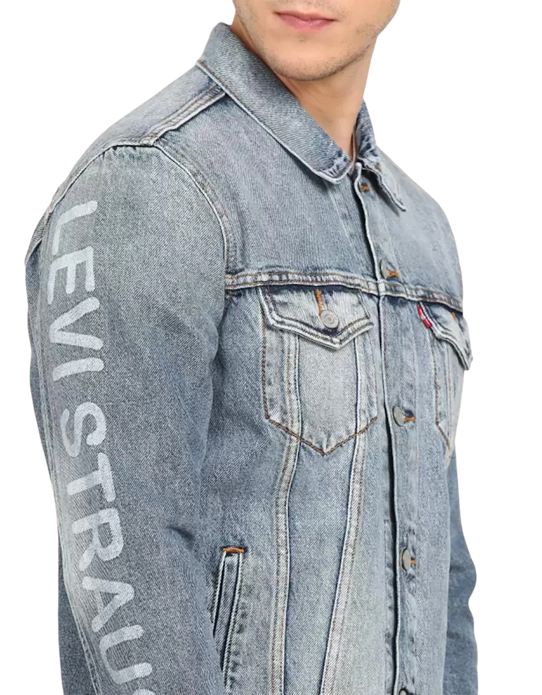 Mens Trucker Jacket Regular Fit Cotton Button Up Denim Jacket NEW Blue XL