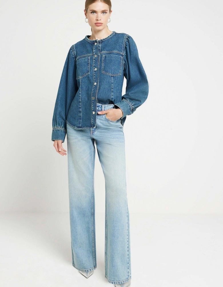 Relaxed Straight Leg Jean - Blue