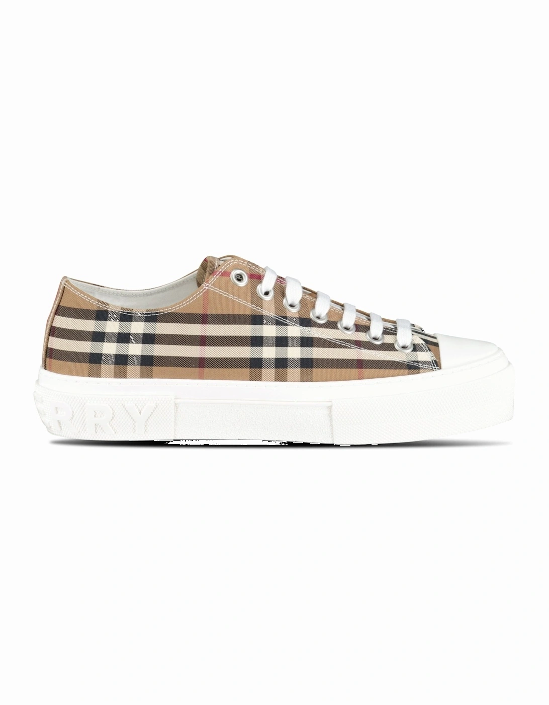 Men's Burberry 'Jack Low' Check Trainers Birch Brown - Size: 9