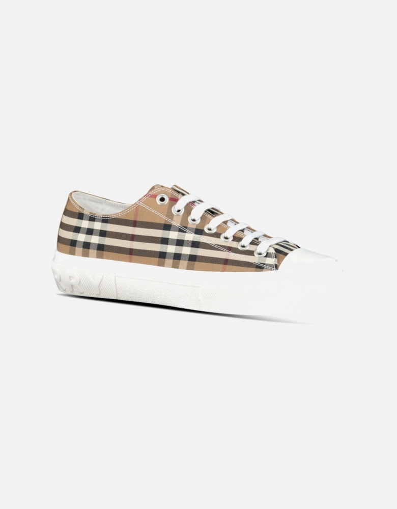 'Jack Low' Check Trainers Birch Brown