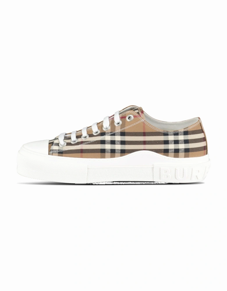 'Jack Low' Check Trainers Birch Brown