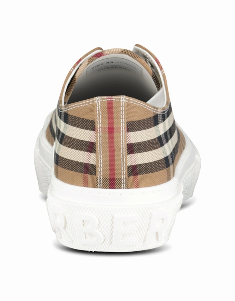 'Jack Low' Check Trainers Birch Brown