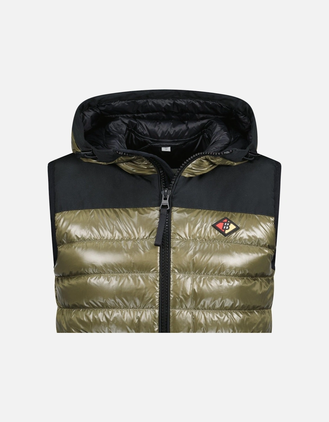 'Barstone' Hooded Down Gilet Khaki