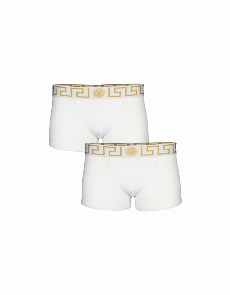 2-Pack Greca Border Boxer Trunks, White