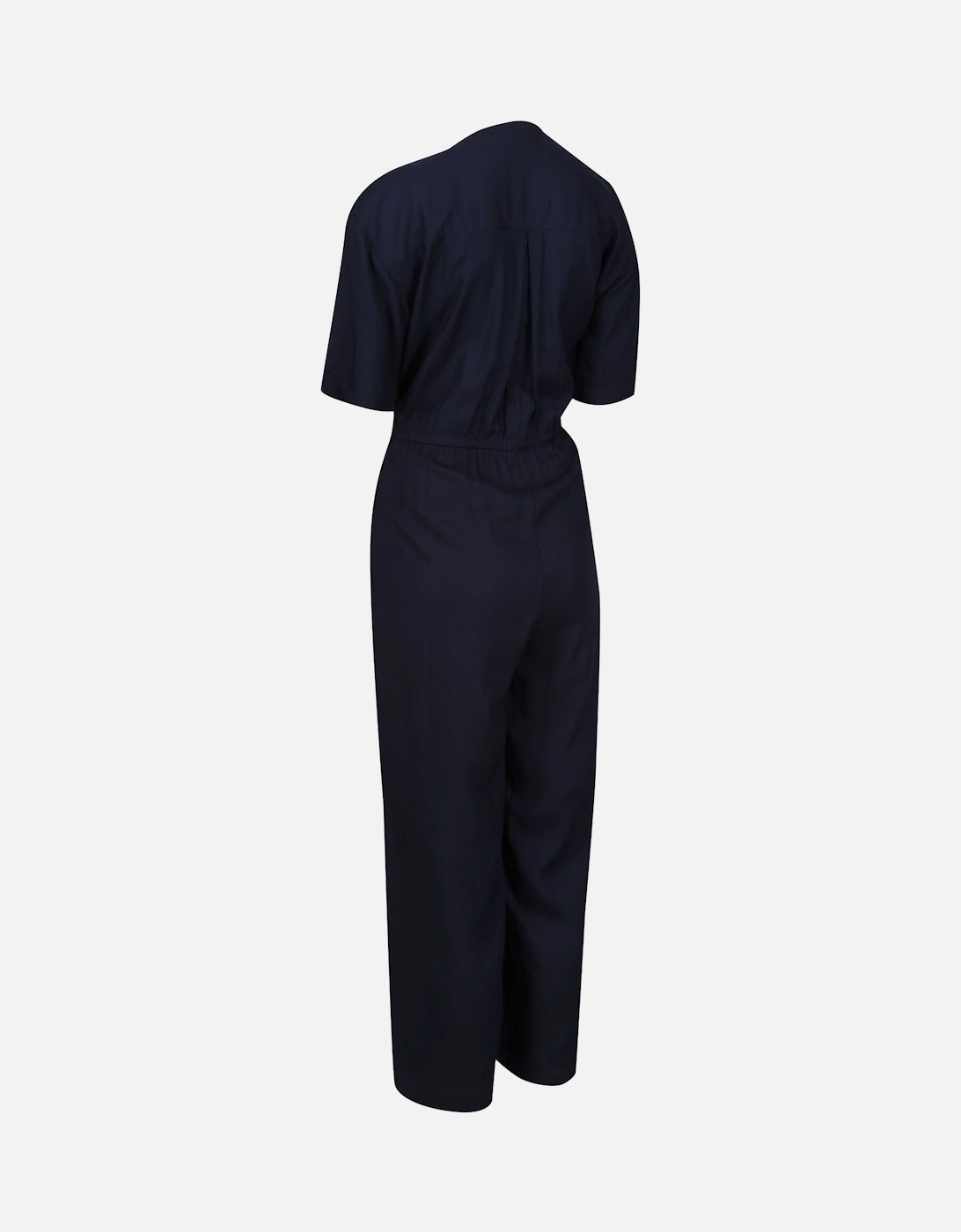 Womens/Ladies Streap Lightweight Button Front Short-Sleeved Jumpsuit