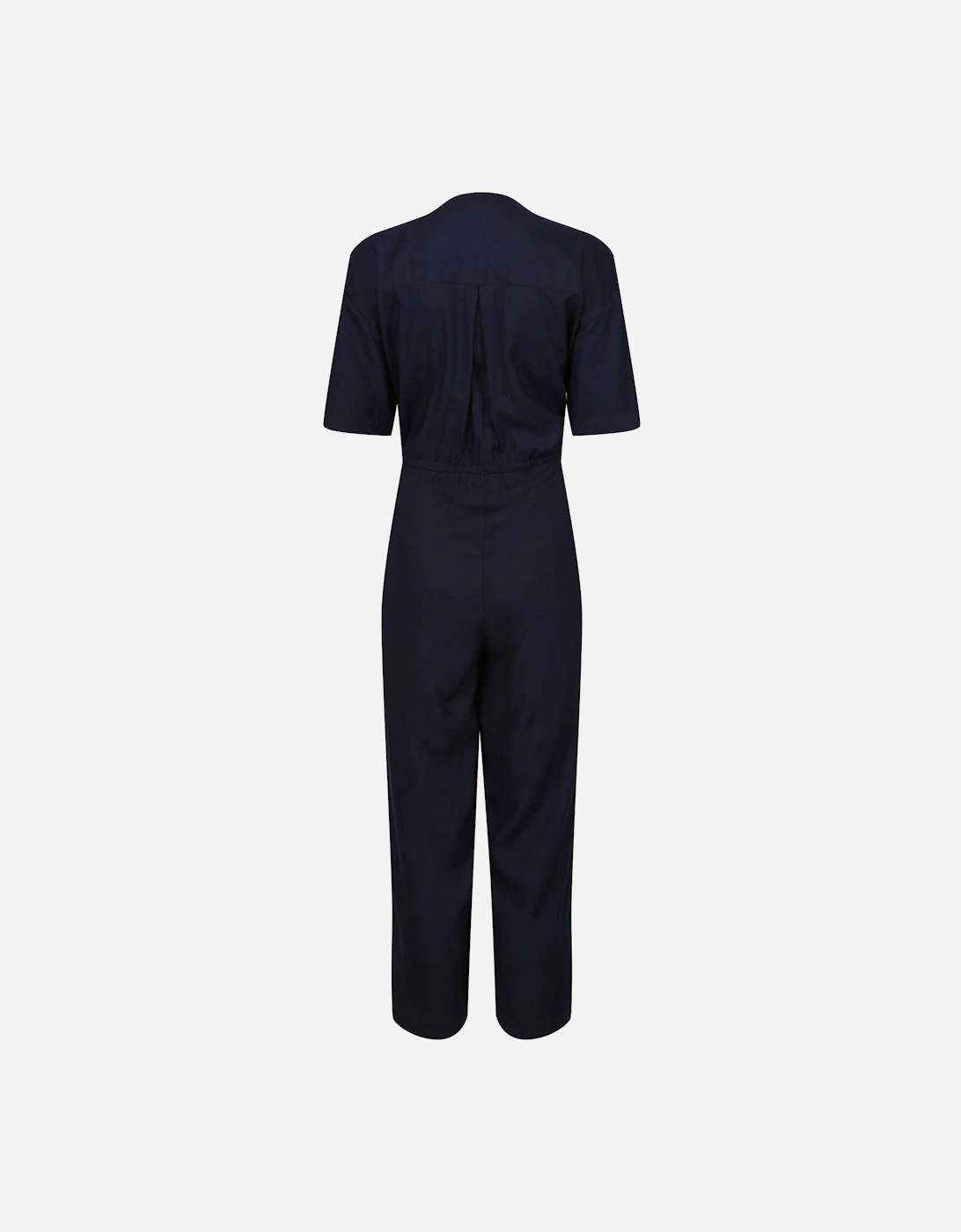 Womens/Ladies Streap Lightweight Button Front Short-Sleeved Jumpsuit