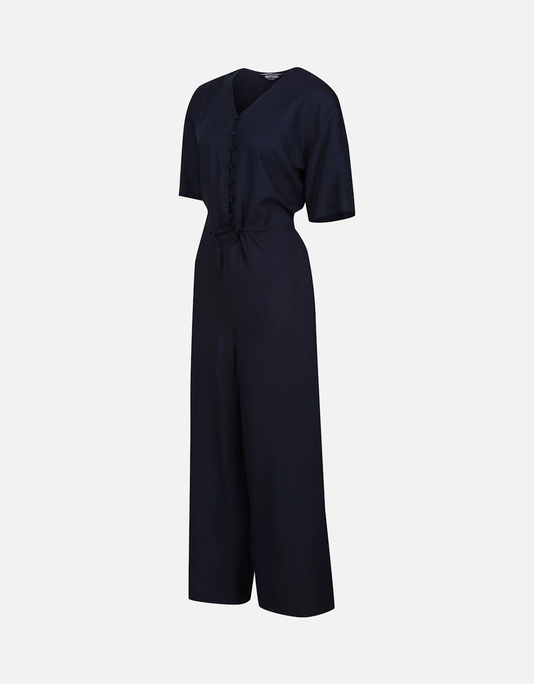 Womens/Ladies Streap Lightweight Button Front Short-Sleeved Jumpsuit
