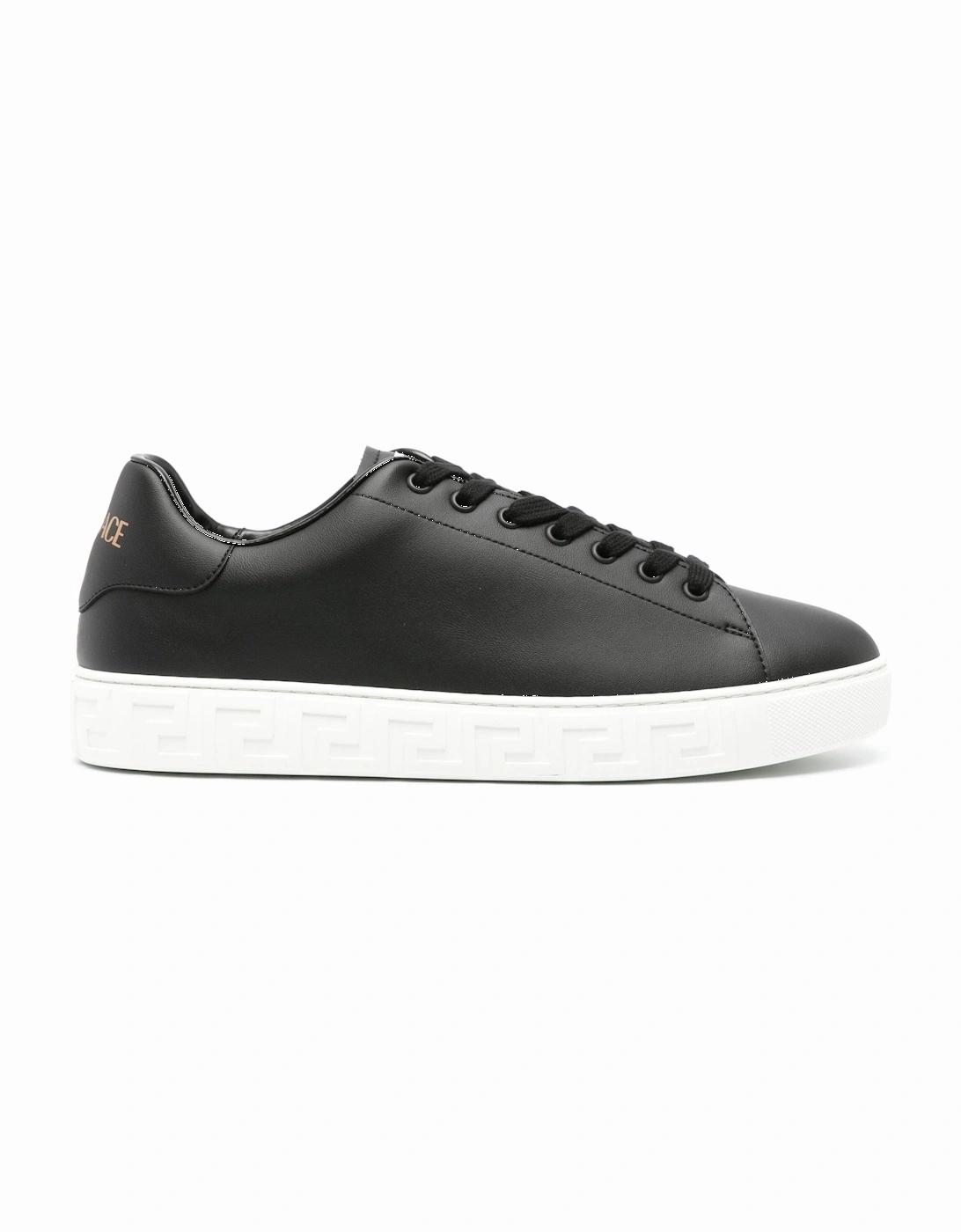 Greca Sole Leather Sneakers Black, 5 of 4