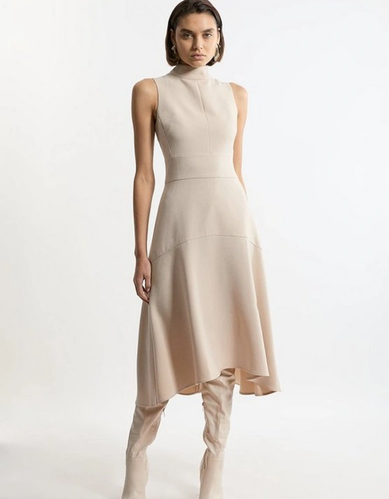 Compact Stretch Essential High Low Midi Dress