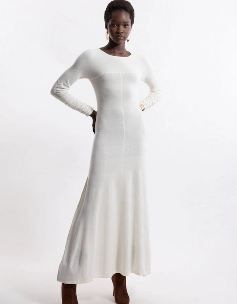 Wool Cashmere Knit Ballet Maxi Dress