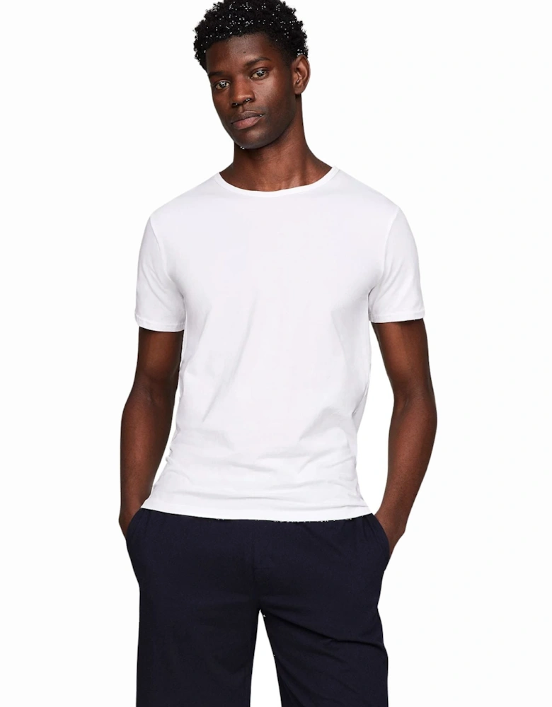 3-Pack Stretch Cotton Crew-Neck T-Shirts, White